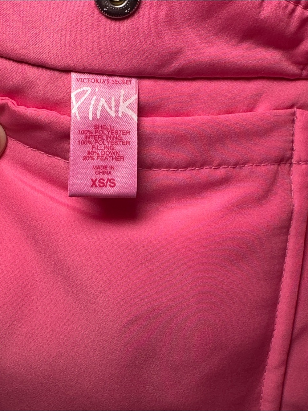 Victoria’s Secret PINK Y2K Reversible Down Puffer Vest Pink Green XS/S - Picture 9 of 10